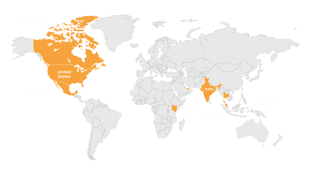 Elite Home Lifts Global Presence Map